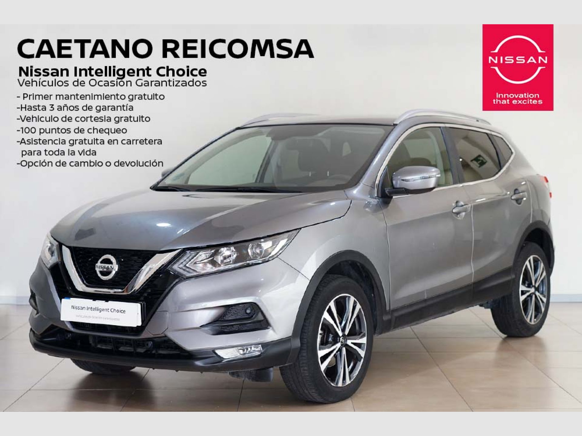 Nissan Qashqai DIG-T (140 CV) ACENTA 2019 26500 kms Gris (metalizado) segunda mano Madrid | Caetano Cuzco